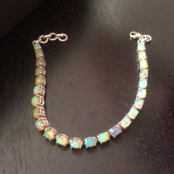 Sterling Silver Ethiopian opal bracelet